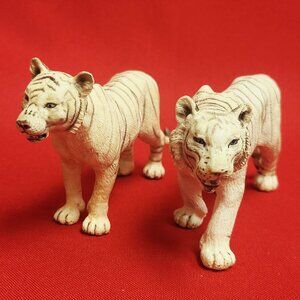 Schleich Two White Tiger Figurines Wild Blue Eyes Life Collection